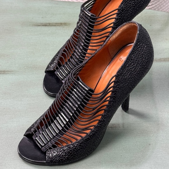 Givenchy Spazz Peep Toe Booties in Black Leather - Picture 1 of 7